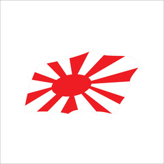 Vector flag with red and white patterns and containing circles and lines can be used as a graphic design