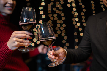 Celebrate whiskey on a friendly party in  restaurant