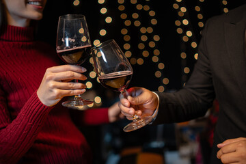 Celebrate whiskey on a friendly party in  restaurant