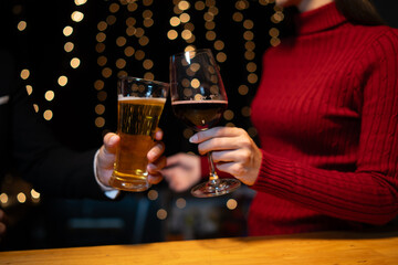 Celebrate whiskey on a friendly party in  restaurant