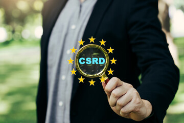 Corporate Sustainability Reporting Directive (CSRD) Concept. The European Union and financial reporting standards regarding sustainability disclosures. - 679509471