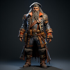Fototapeta premium 3D cartoon of a pirate