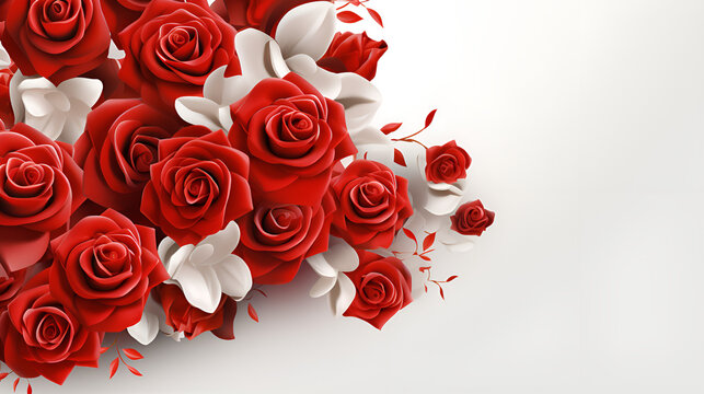 bouquet of red roses, A stunning image featuring a red and pink rose flower with a blank space in the middle