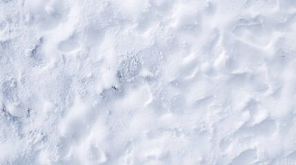 雪の地面を俯瞰したテクスチャー、冬の背景素材