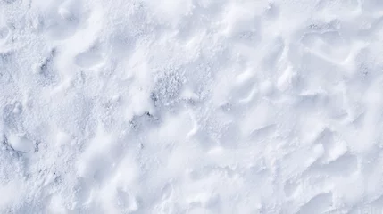 Fotobehang 雪の地面を俯瞰したテクスチャー、冬の背景素材 © tota