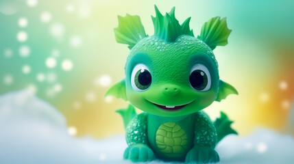 Cute Little Green Dragon Baby