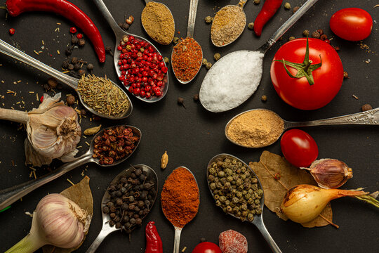 cover for a cookbook with spices