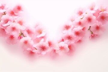 pink cherry blossom flowers background, Generative AI