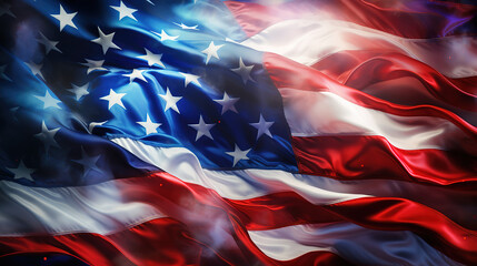 American flag background. generative ai - obrazy, fototapety, plakaty