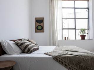Serene and Stylish Bedroom with Natural Woven Accents