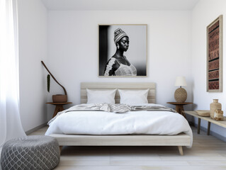 Serene and Stylish Bedroom with Natural Woven Accents