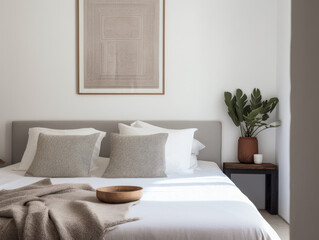 Serene and Stylish Bedroom with Natural Woven Accents