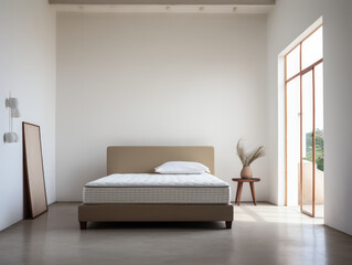 Serene and Stylish Bedroom with Natural Woven Accents