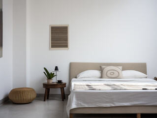 Serene and Stylish Bedroom with Natural Woven Accents
