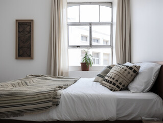 Serene and Stylish Bedroom with Natural Woven Accents