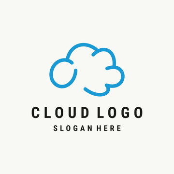 cloud logo icon design template flat vector