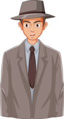 Young Robert Oppenheimer: A Cartoon Character Wearing Hat and Suit