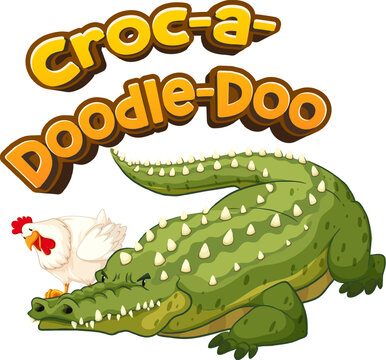 Croc-a-Doodle-Doo: Funny Pun with Cute Crocodile Cartoon