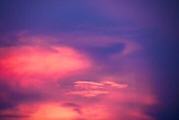 Beautiful red cloud in the sky