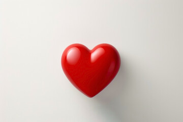 Red heart on a white background. Valentine's Day. Love.