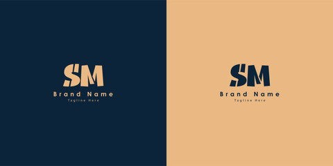 SM Letters vector logo design