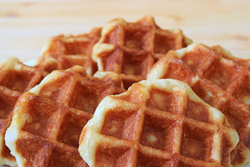 Closeup of Heap of Delectable Belgian Liege Waffles