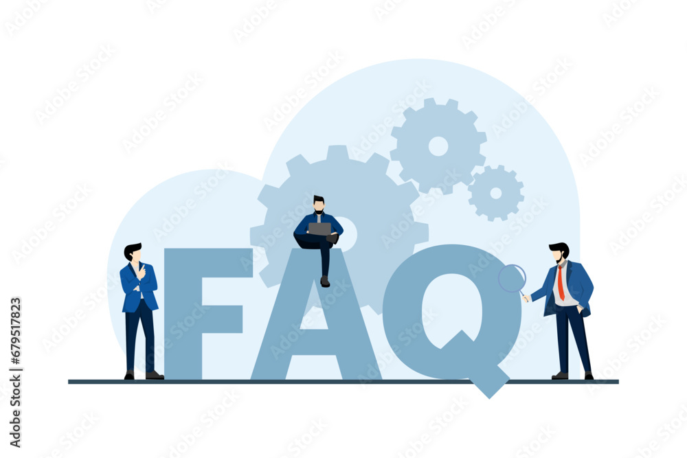 Poster frequently asked questions concept, frequently asked questions around exclamation marks and question