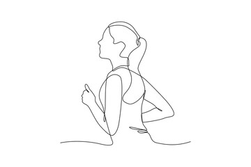 afternoon running from side view. Minimalist running sport concept.