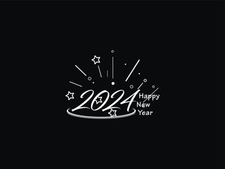 2024, Happy New Year, New Year, 2024 Happy New Year, New Year Design, Happy New Year 2024, Celebration 2024, Holiday 2024, Congratulation 2024, Luxury Happy New Year Design and Star For 2024