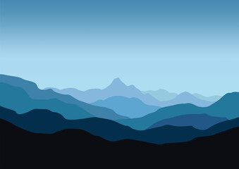 Obraz premium landscape mountains, vector illustration for background design.
