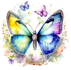 Kolorowy motyl ilustracja © grafik Monika Janiak