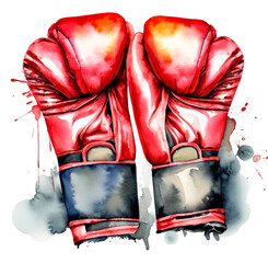 Czerwone rękawice bokserskie ilustracja - obrazy, fototapety, plakaty