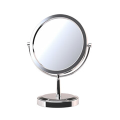 Silver mirror 3D illustration icon. Transparent background. - Generative AI