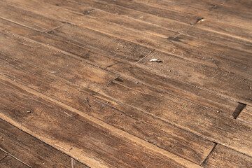 Fototapeta premium Old and worn wooden flooring.