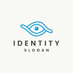 eye logo icon design template flat vector