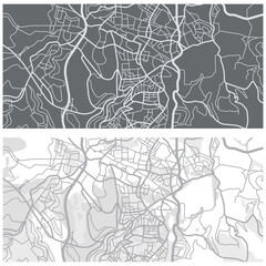 Fototapeta premium Layered editable vector illustration outline Map of Jerusalem,Israel.