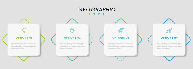 Business infographic, vector template with 4 options.