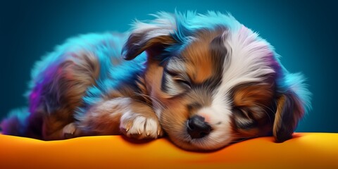 Bright sleeping animal poster