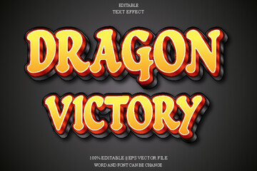 Dragon victory Editable Text Effect Emboss Gradient Style