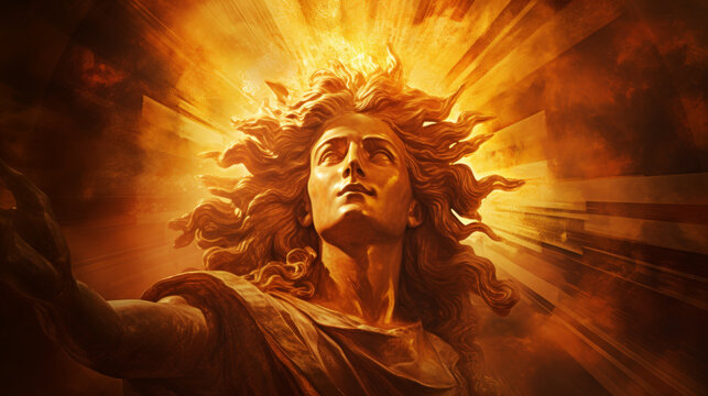 Helios sun god illustration