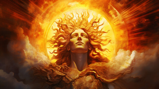 Helios sun god illustration