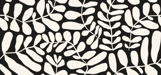 Photo sur Plexiglas Style bohème Seamless pattern with leaves palm in Matisse style.