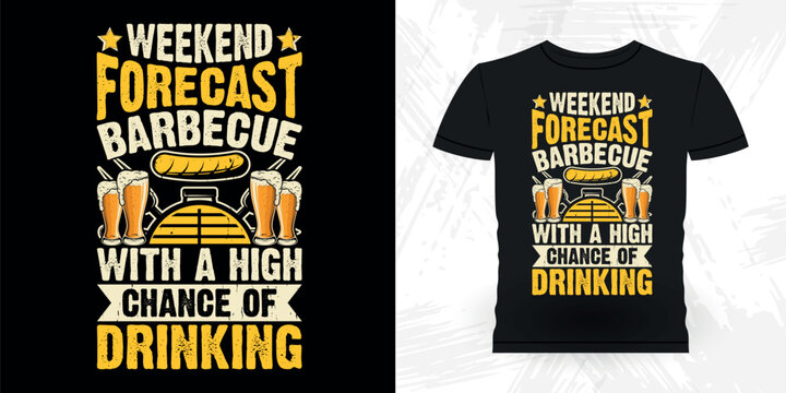 Beer Funny Barbecue Lover Retro Vintage BBQ Smoking T-shirt Design
