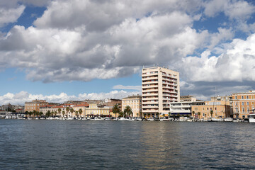 View of the port of Zadar Croatia from the walking bridge.