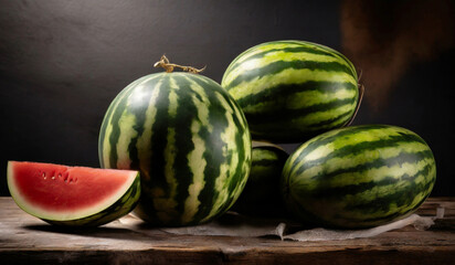 juicy watermelon,fruit, food photography close up shot in studio