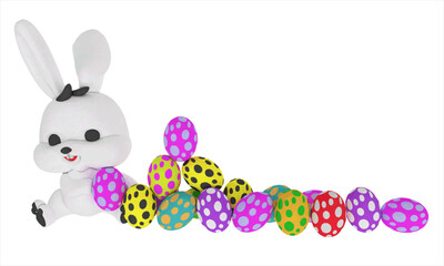 VECTOR EASTER EGG BUNNY ILLUSTRATION