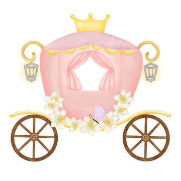 Watercolor Fairytale Carriage