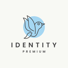 birds logo icon design template flat vector