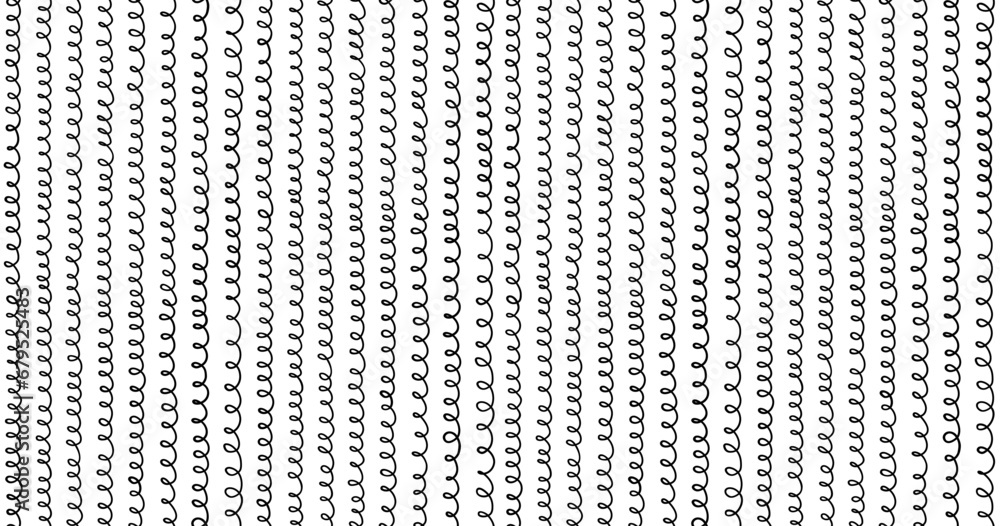 Poster doodle loop seamless pattern. abstract black horizontal hand drawn loop lines seamless pattern. geom