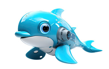 Robotic Dolphin On Transparent Background